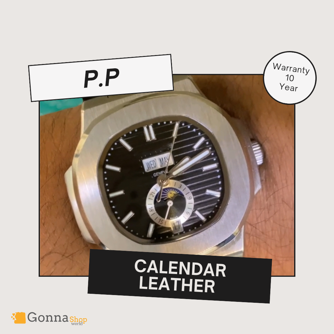 Luxury Watch P.p Naut Annual calendar leather