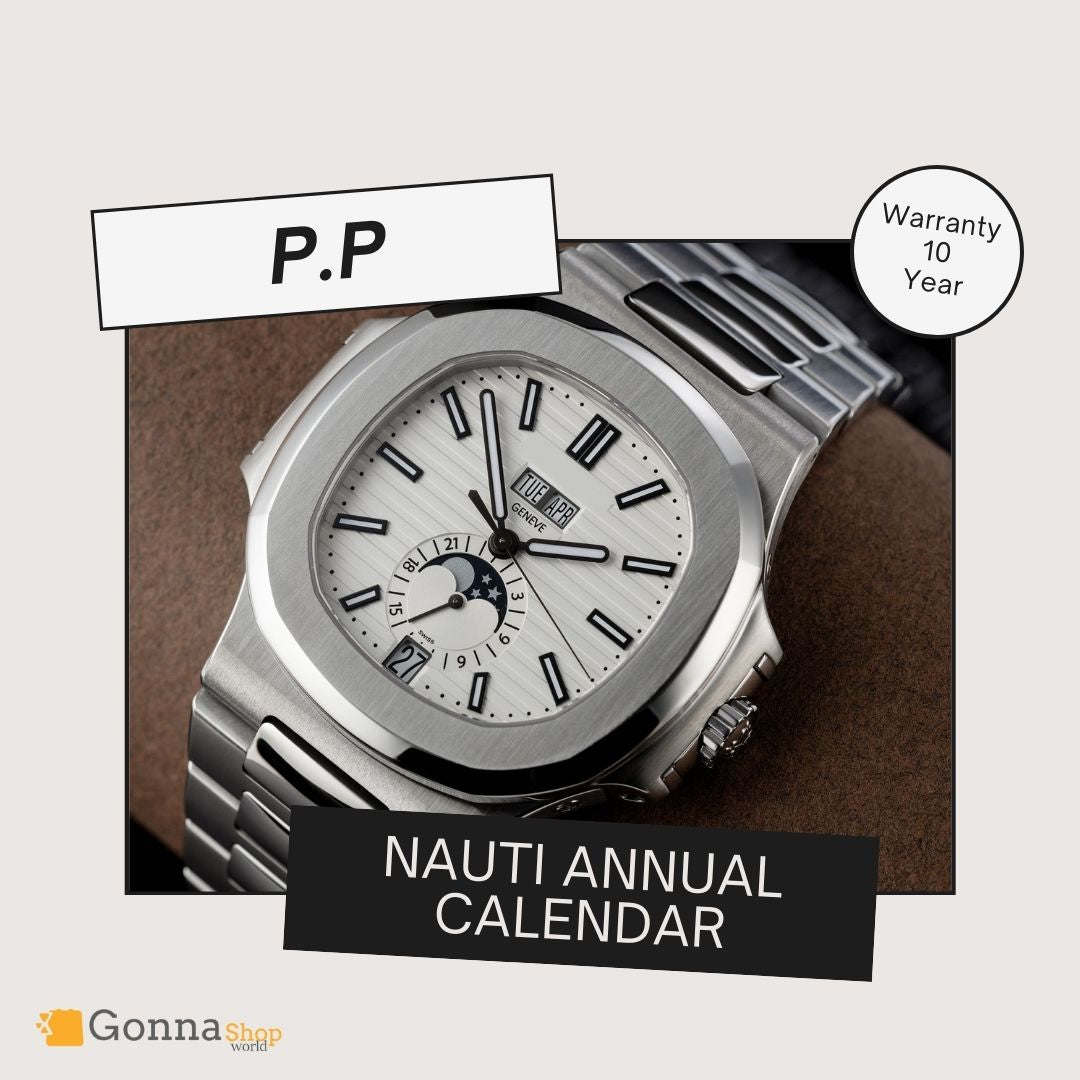 Luxury Watch P.p Naut Annual calendar White Dial