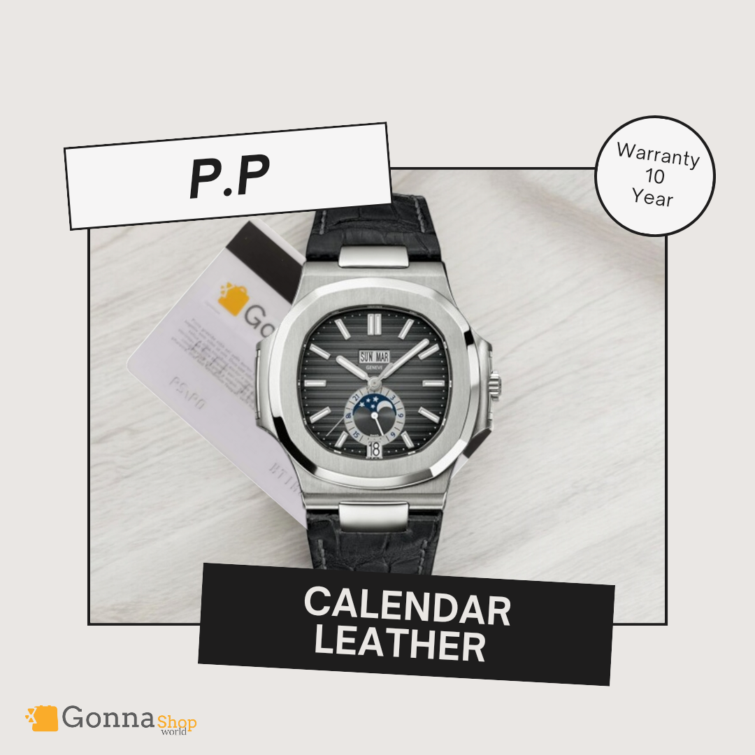 Luxury Watch P.p Naut Annual calendar leather