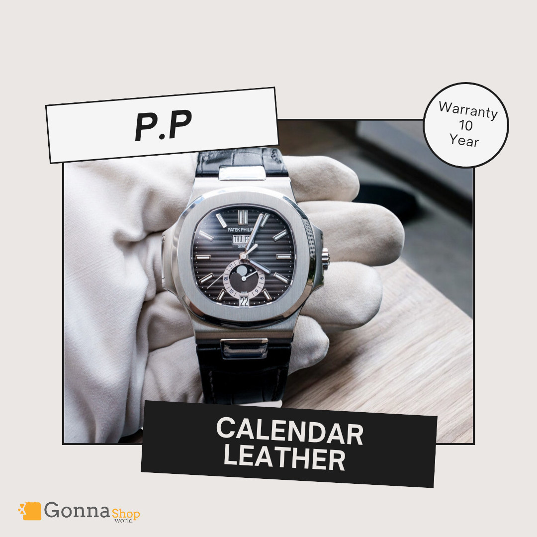 Luxury Watch P.p Naut Annual calendar leather