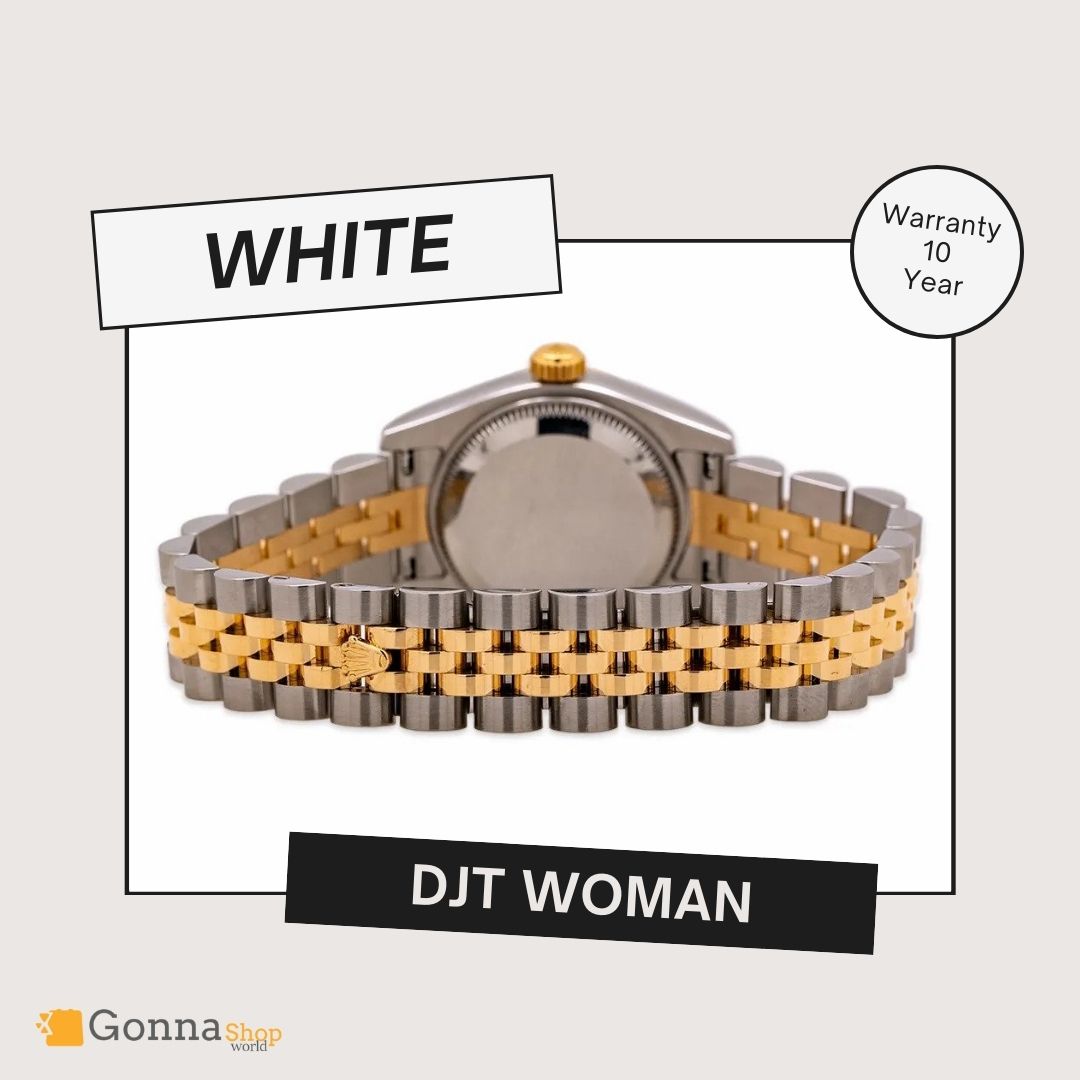 Luxury Watch DJT Half Gold White 36 For Woman 18k Plated