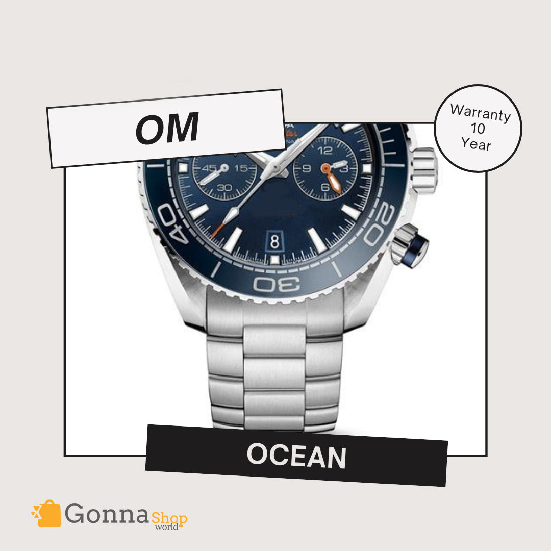 Luxury Watch OM Ocean Blue Silver