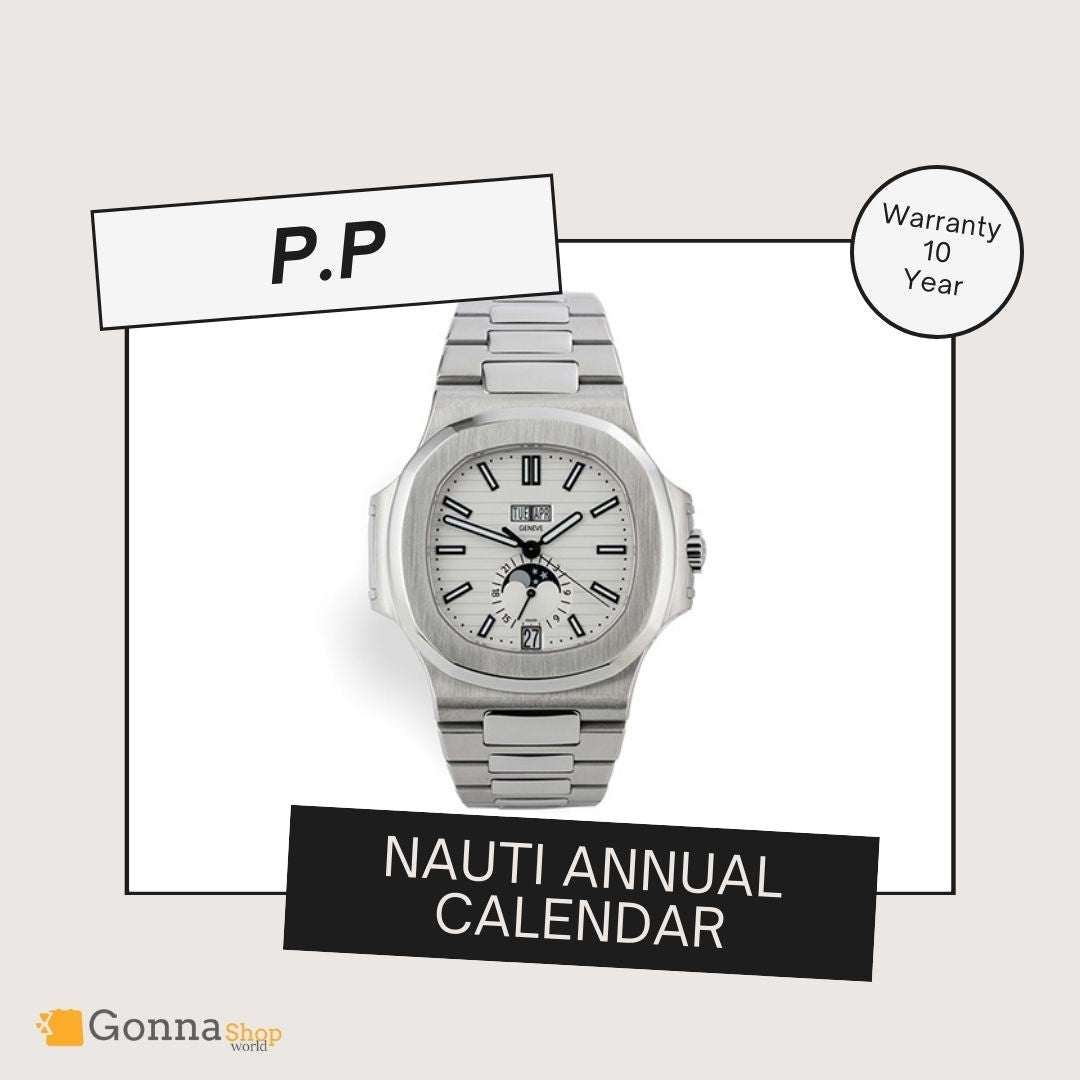 Luxury Watch P.p Naut Annual calendar White Dial