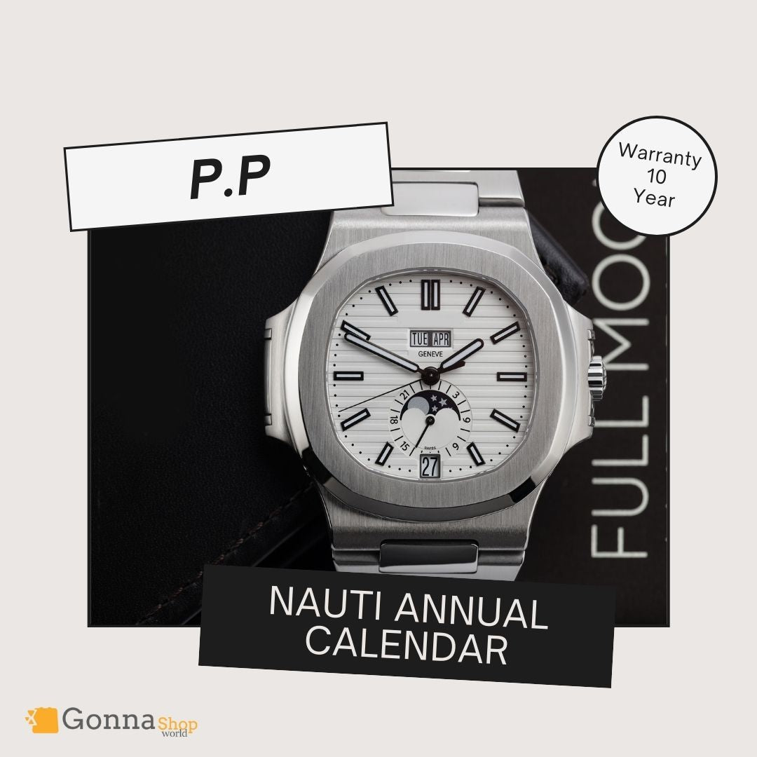 Luxury Watch P.p Naut Annual calendar White Dial